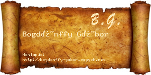 Bogdánffy Gábor névjegykártya